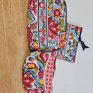 Vera Bradley Hope Garden 3 Piece Multicolor Floral Cosmetic Bags